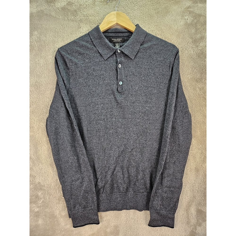Banana Republic Luxury Blend Silk-cashmere Polo Sweater Knit Size M